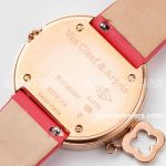 Replica Van Cleef & Arpels Charms Bvf 253238mm Red Dial In Steel Diamond Bezel (8)