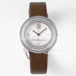 Replica Van Cleef & Arpels Charms Bvf 253238mm White Dial In Steel Diamond Bezel (1)