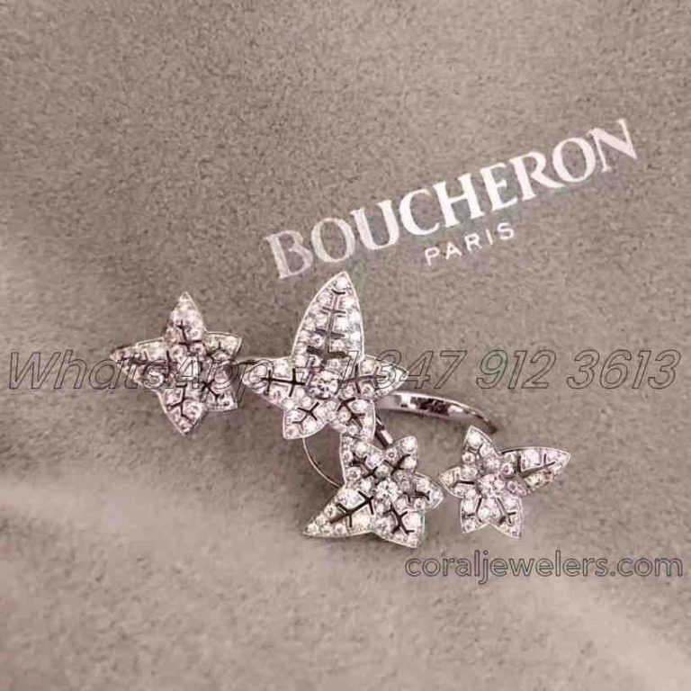 Boucheron Lierre De Paris White Gold Diamond Double Ring Jrg02405 (1)