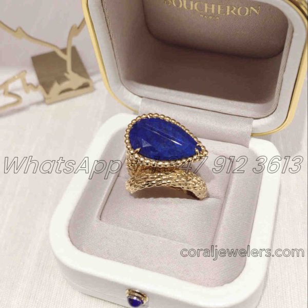 Boucheron Serpent Boheme Couleur Yellow Gold Lapis Lazuli Ring Jrg02744