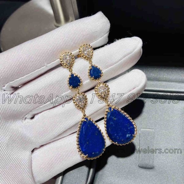 Boucheron Serpent Bohème Earrings Yellow Gold Lapis Lazuli Diamond Jco01278 (1)